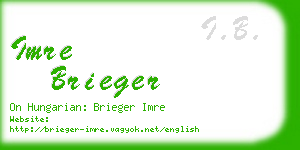 imre brieger business card